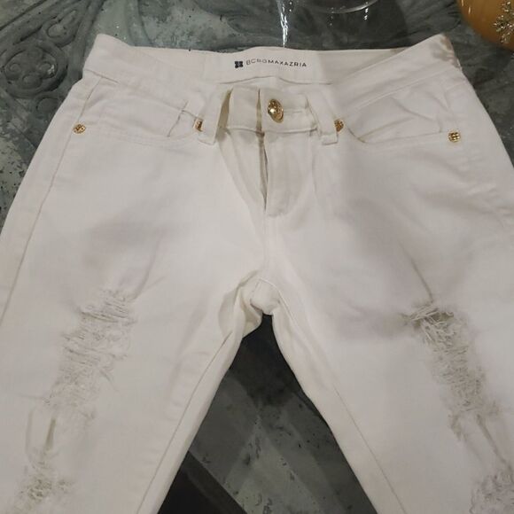 Bcbg MAXAZRIA MAY Z SKINNY WHITE JEANS - Picture 2 of 5